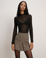 Pavaline Houndstooth Mini Skirt