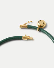 Green Leather Pendant Necklace