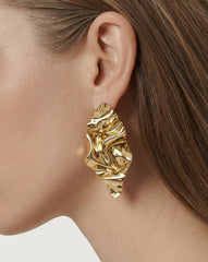 Crumpled Gold Earrings