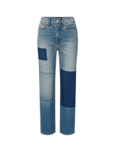 Dylan Patchwork Straight-Leg Jean
