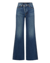 Taylor Crossover-Waistband Wide-Leg Jean