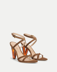 Lanaya Suede Ankle-Wrap Sandal