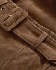 Alexie Suede Midi Skirt
