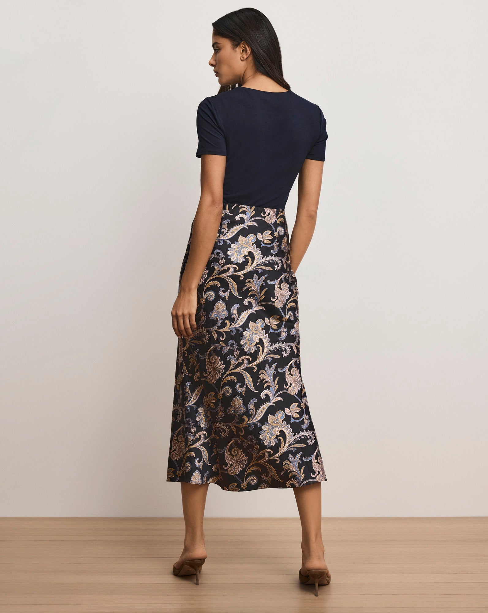 Clover Paisley Midi Skirt