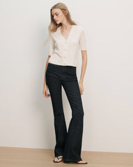 Solene Short-Sleeve Cashmere Cardigan
