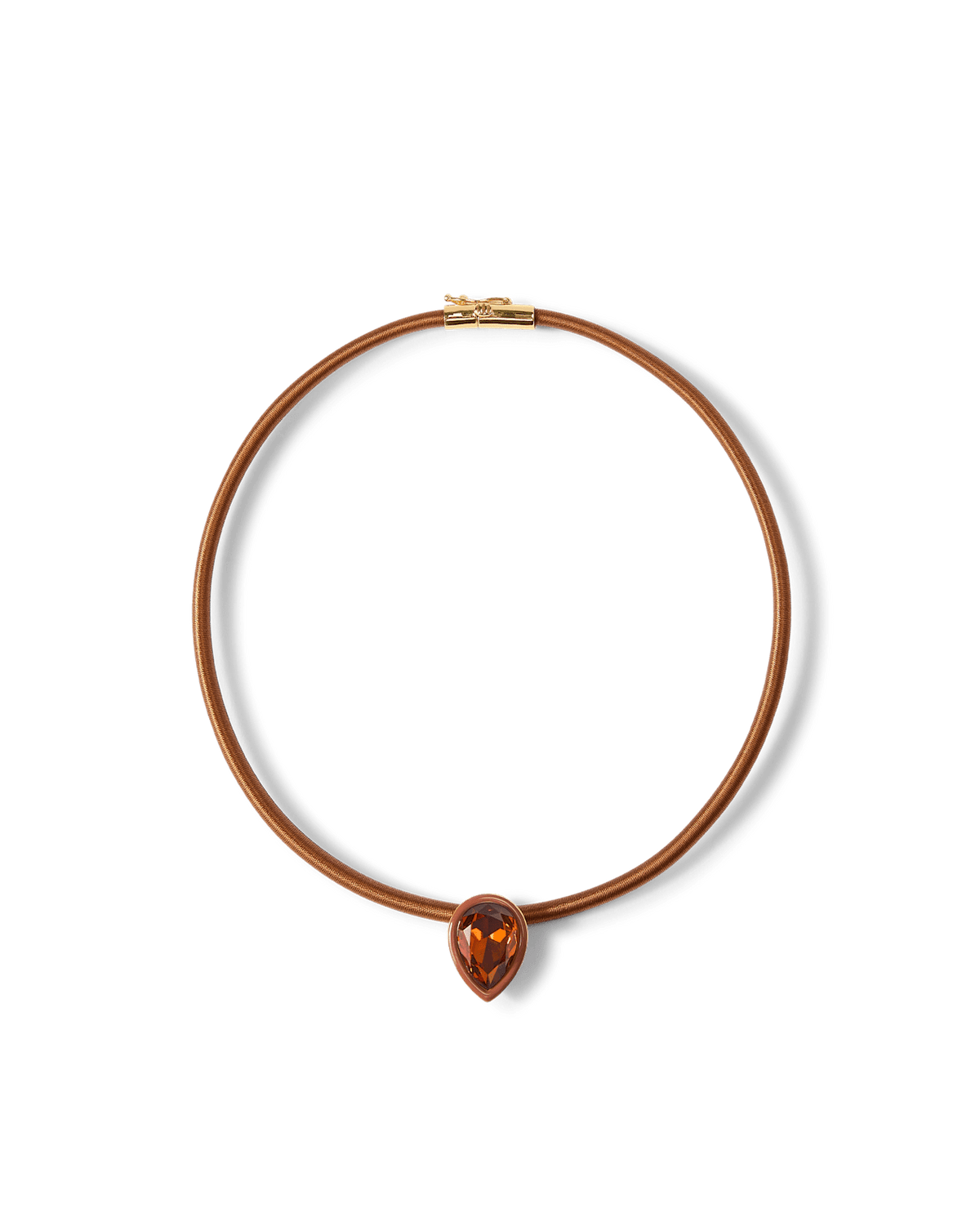 Brown Cord Pendant Necklace