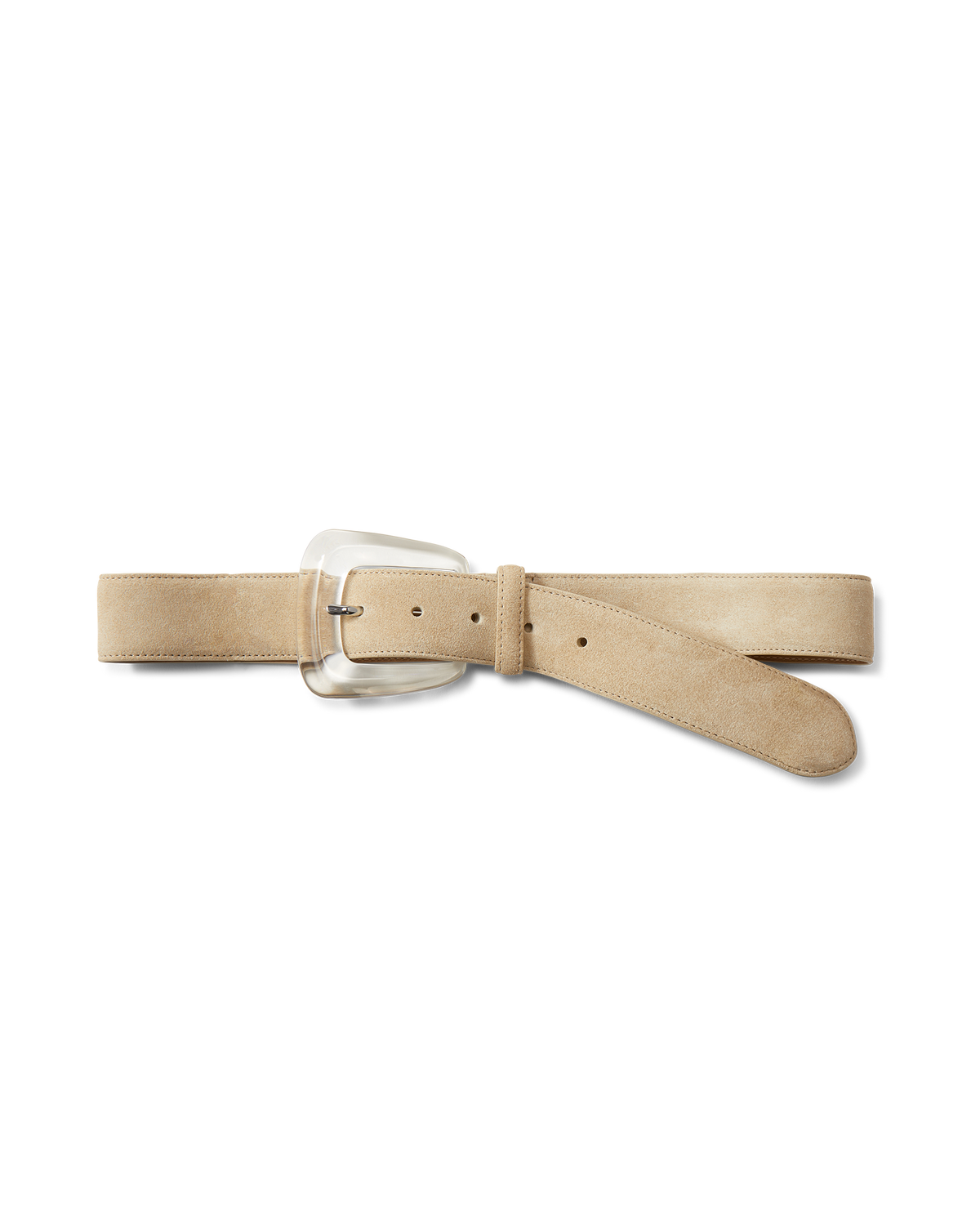 Arch Resin-Buckle Suede Belt