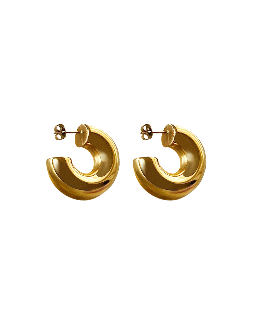 Gold Juliet Chubby Hoop 
Earrings