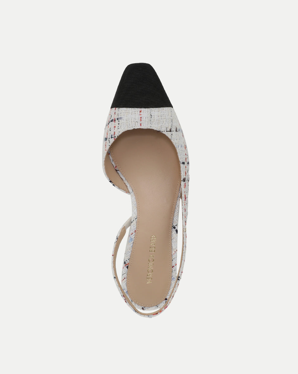 Cecile Tweed Cap-Toe Slingback