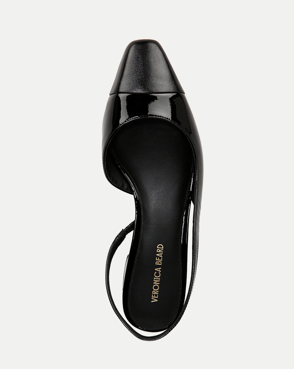 Cecile Leather Cap-Toe Slingback