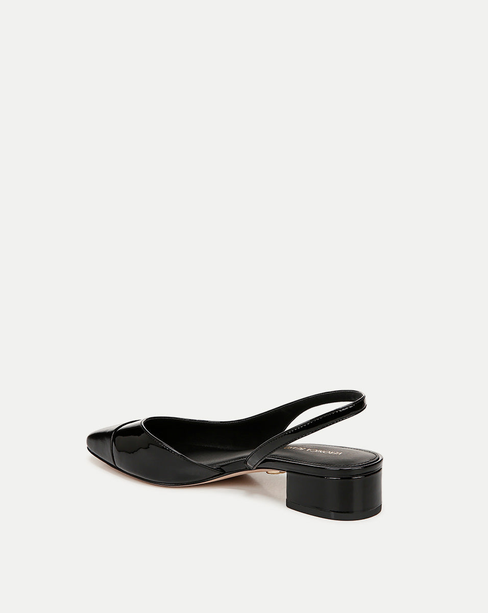 Cecile Leather Cap-Toe Slingback