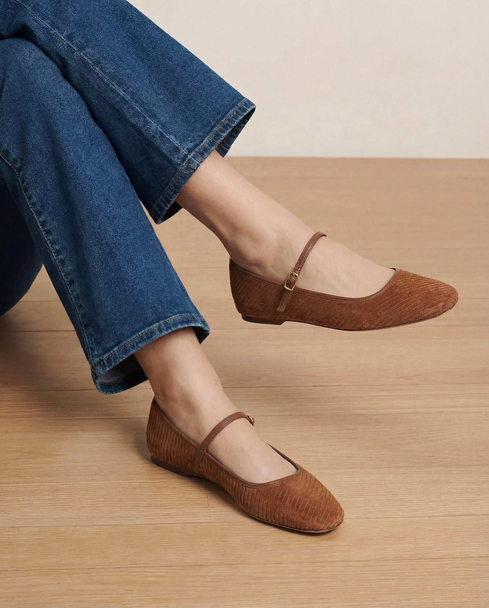 Ellie Corduroy Suede Flat