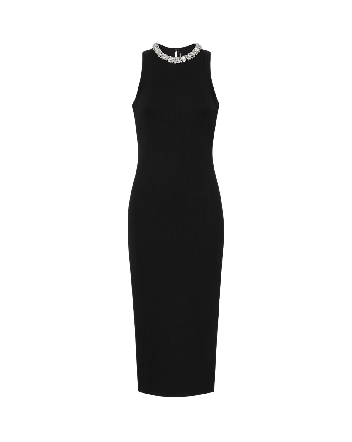 Jordyn Embellished-Collar Midi Dress