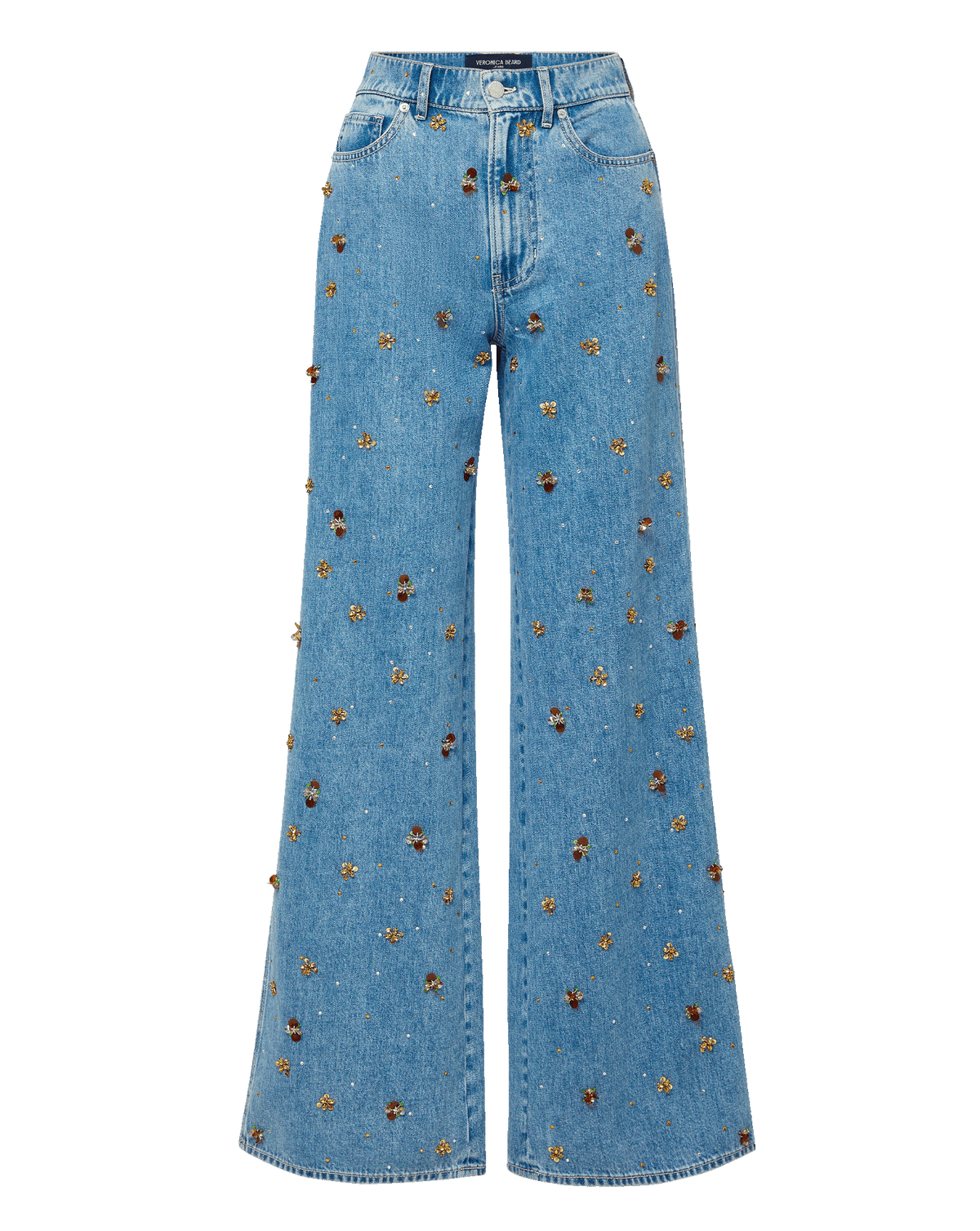 Kasey Embellished Wide-Leg Jean
