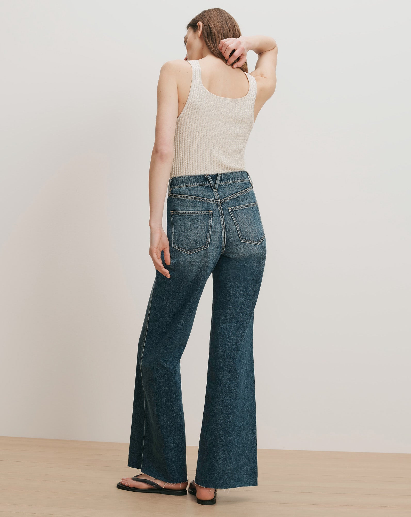 Taylor Crossover-Waistband Wide-Leg Jean