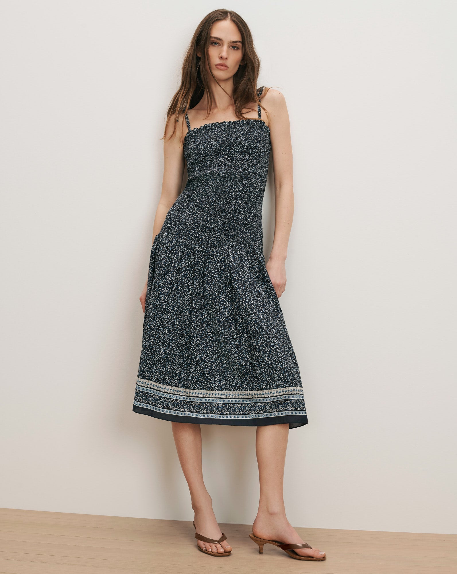 Marietta Shirred Midi Dress