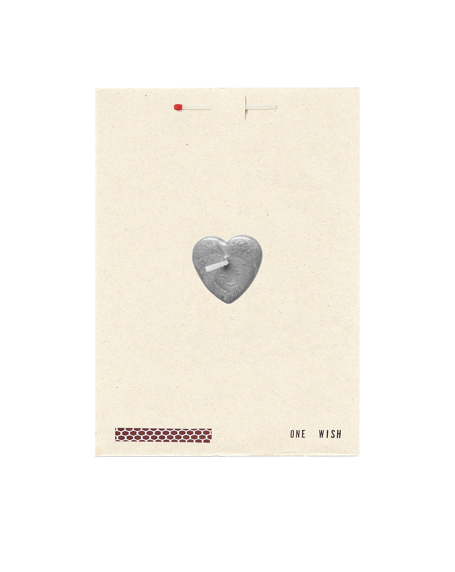 Silver Heart Wish Card