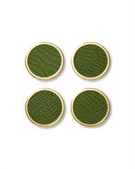 Croc-Embossed Leather Coaster Set