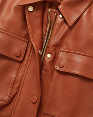 Liora Leather Utility Dickey Coat