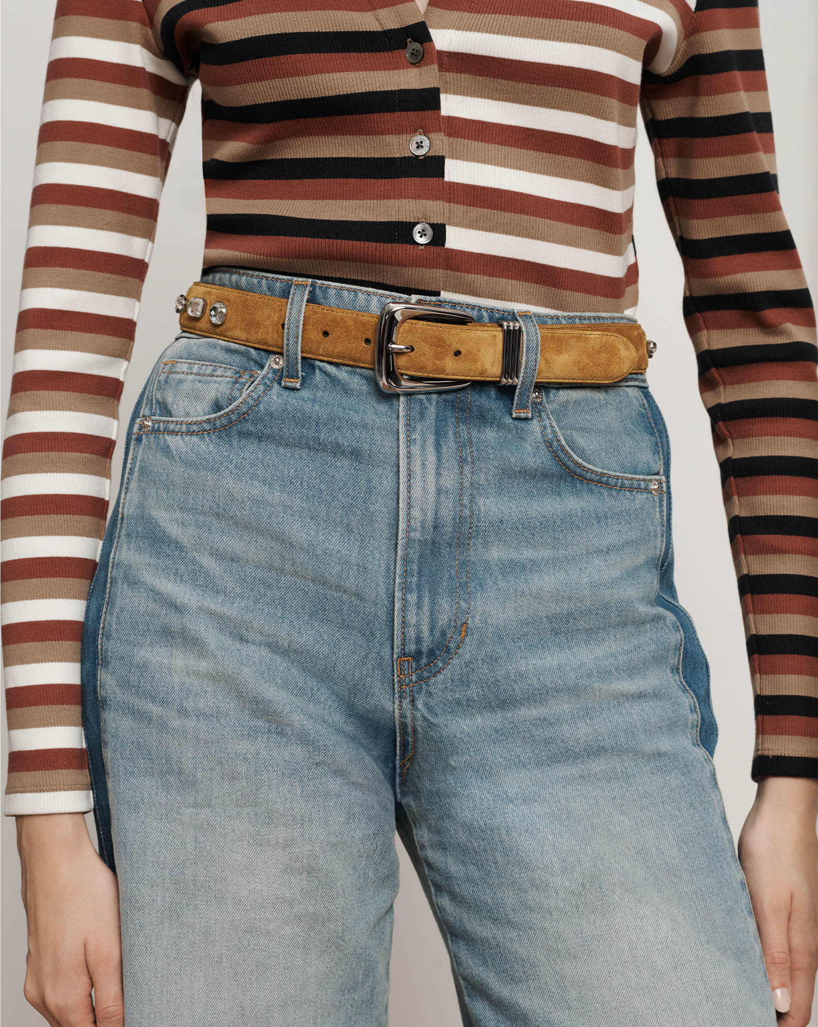 Arch Suede Embellished Belt