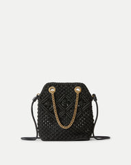 Small Veronica Beard Macramé Slouch Bag